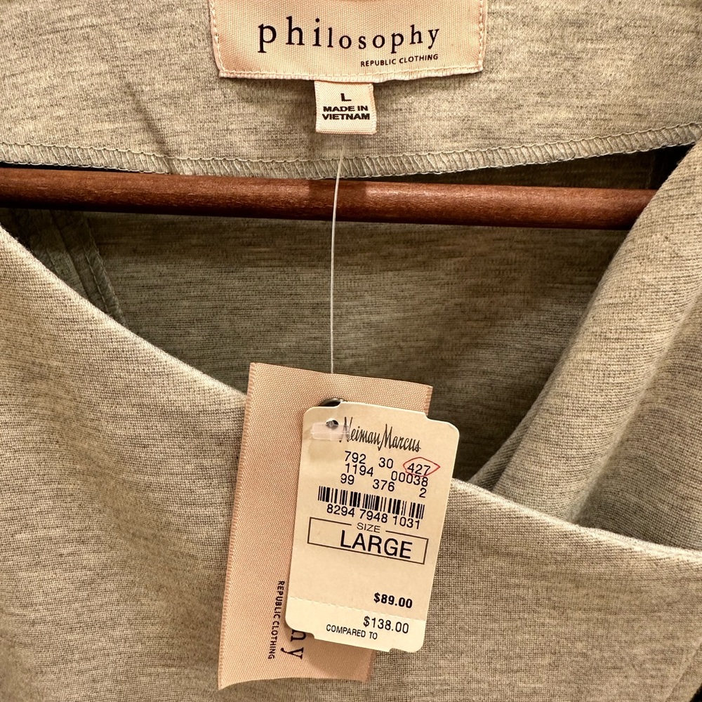 NWT Philosophy gray sweater jacket - Picture 7 of 7